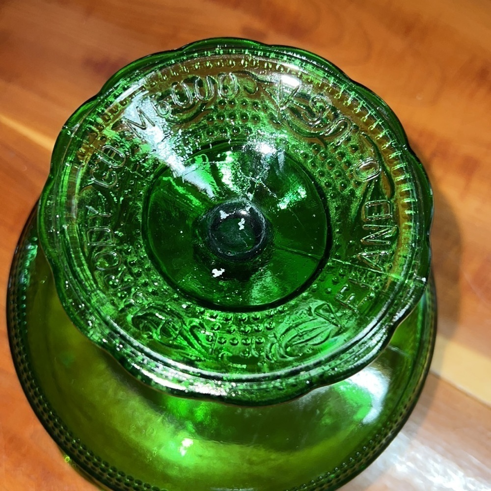 Vintage EO Brody Footed Green Candy Dish - Picture 4 of 4